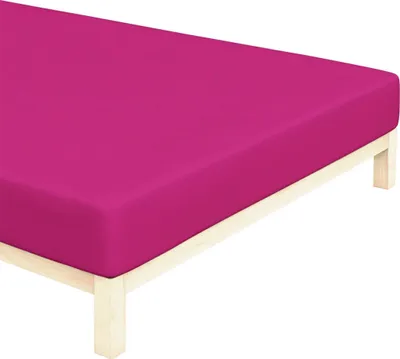 Produktbild von Rosa Spannbettlaken aus 100% glatter Baumwolle, 90x200 cm, für Matratzen bis 25 cm Höhe, 150 g/m²