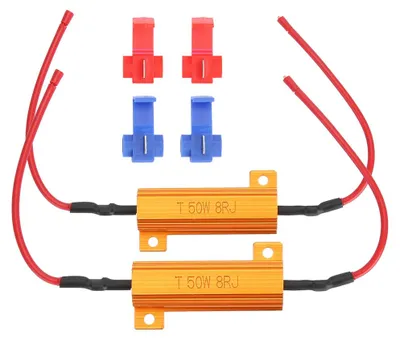 Image de 2 pièces 50 W 8 ohms Résistances de charge bobinées Décodeur Fix LED Bulbs Hyper Flash Clignotants