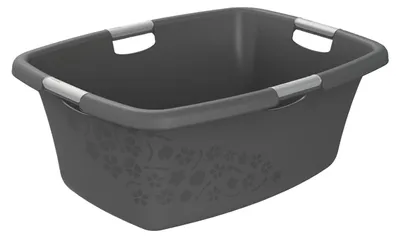 Produktbild von Rotho Wäschekorb 50L Flowers - Wäschesammler groß - Wäsche Korb 65,1 x 48,6 x 26,2 cm - Wäschebox Kunststoff - Aufbewahrungskorb Wäschebehälter