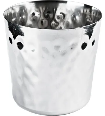 Imagen del producto de Vaso de acero inoxidable, diámetro 88 mm, altura 85 mm, con acabado martillado