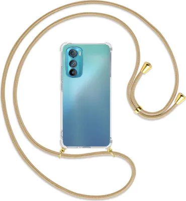 Produktbild von Handykette Backcover-Schutzhülle mit Band (Metall goldfarben) für Motorola Edge 30 5G - caramel