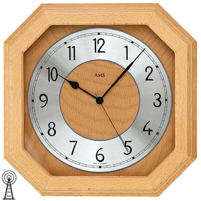 Produktbild von AMS Funk-Wanduhr, Funkwerk, 26x26x5cm, 5864/18
