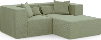 Produktbild von 3-Sitzer Ecksofa NOVA S - 208x180x76cm, Otomane, Rechts, L-form, Grün