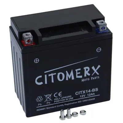 Image de Batterie gel CIT YTX14 , 12 V 12 Ah, pôle positif à gauche, DIN 51214