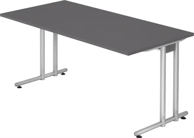 Produktbild von bümö Schreibtisch Serie-N - Größe:  160 x 80 cm, Nachbildung: Graphit