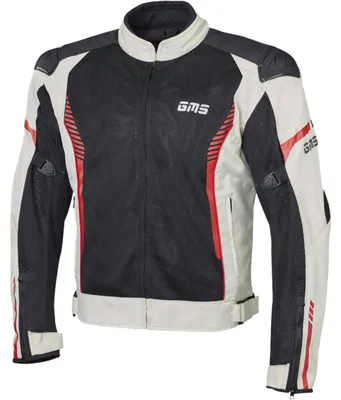 Productafbeelding van GMS Samu motorjas, textiel, grijs/zwart/rood, maat S