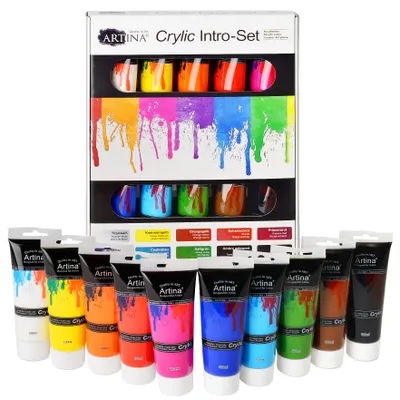 Produktbild von Artina Crylic 10 x 120ml Acrylfarben Set