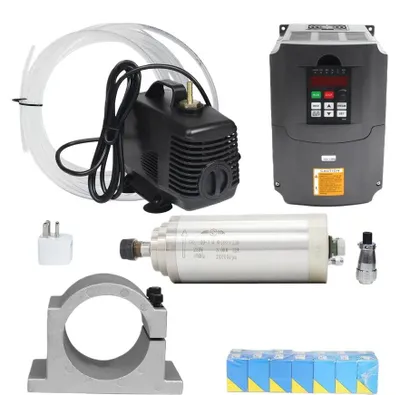 Zdjęcie produktu dla Silnik wrzeciona CNC, moc 3 kW, chłodzony wodą, zestaw 4