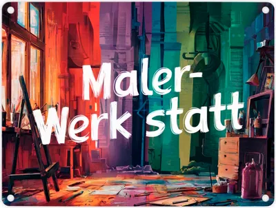 Produktbild von Malerwerkstatt des Künstlers - Metallschild in 15x20 cm