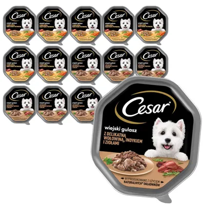 Produktbild von Cesar Schale 14x150g Nassfutter Für Erwachsene Hunde Mix Geschmacksrichtungen
