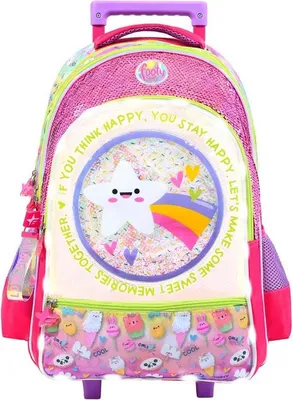 Produktbild von STAR Rucksack-Trolley mit Reißverschlussfächern, integrierten Rädern und LED-Licht, 47x33x20 cm