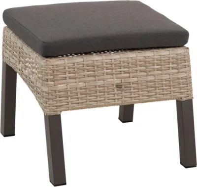 Produktbild von Fußhocker - 53x54x39 cm - Aluminium Beige - Taupe Wicker