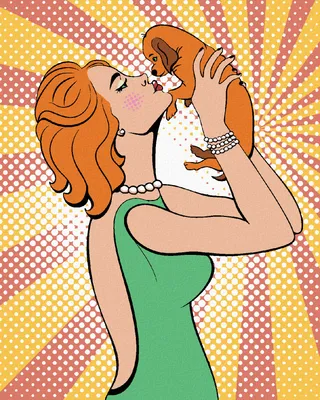 Produktbild von Zuty - Malen nach Zahlen - POP-ART FRAU MIT WELPE, 40x50 cm, ohne Keilrahmen