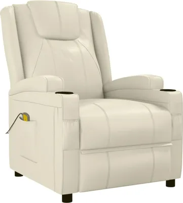 Imagen del producto de Silla de masaje blanca crema, tapizada en cuero sintético, marca vidaXL