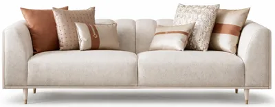 Productafbeelding van Luxe, beige 3-zitsbank, zachte stoffenbank, design meubel