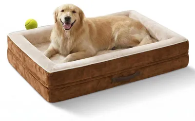 Immagine prodotto di Cuccia ortopedica per cani, taglia XL, lavabile, colore marrone, dimensioni 117x76x19 cm