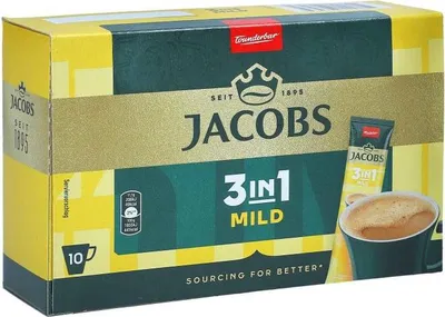 Produktbild von Jacobs 3in1 Mild löslicher Kaffee, Instantkaffee, löslicher Bohnenkaffee, 10 Sticks