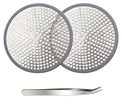 Produktbild von Edelstahl-Abflusssieb - 3 Stück Set für Dusche und Badewanne - Haarsieb für Duschabfluss