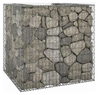 Produktbild von Gabione für Mülltonnen, verzinkt, 110 x 100 x 110 cm, Möbel für Innen- und Außenbereich