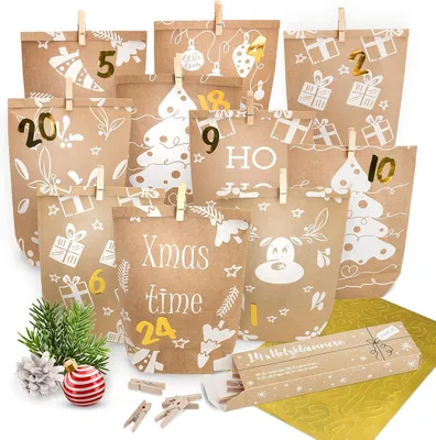 Adventskalender zum Befüllen, Papier/Karton, 50 g