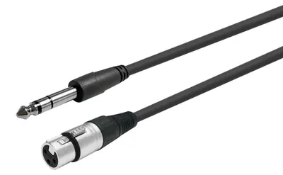 Zdjęcie produktu dla Vivolink PROAUDXLRFJACKS1, XLR, Żeńska, 6.35mm, Męska, 1 m, Czarny