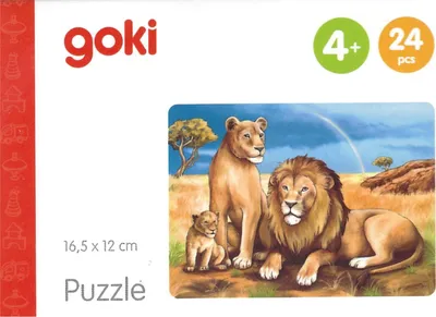 Image de Goki Mini puzzle en bois - Animaux sauvages