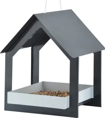 Produktbild von Esschert Design Futterhaus hängend anthrazit/ weiß; FB407; 19,3x19,1x23,2 cm