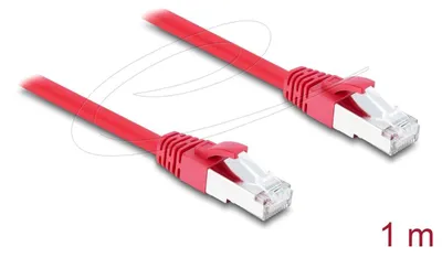 Produktbild von DELOCK RJ45 Netzwerkkabel Cat.6A S/FTP 1m rot