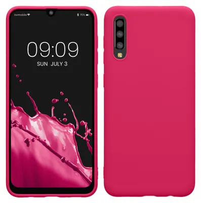Produktbild von kwmobile Handyhülle für Samsung Galaxy A50 Hülle - TPU Case - Kabelloses Laden - Schutzhülle Cover in Neon Pink