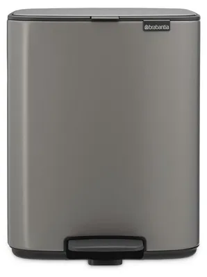 Zdjęcie produktu dla Brabantia Bo Pedal Bin, 12 l, Prostokątny, Stal, Platyna, Pedał, 292 mm