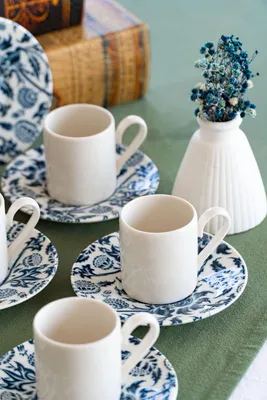 Image de Hermia Concept, ensemble de tasses à café de haute qualité (12 pièces) en porcelaine 100 % | 1001