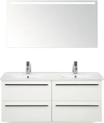 Obrázok produktu pre Kúpeľňová zostava Sanox Seville keramika zrkadlo 120 cm biela s LED