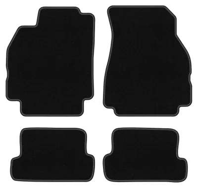 Produktbild von Velours-Fußmatten für Renault Megane II CC 2003-2010 (Coupé/Cabrio) – 4-tlg, Schwarz, passgenau – Wielganizator BASIC