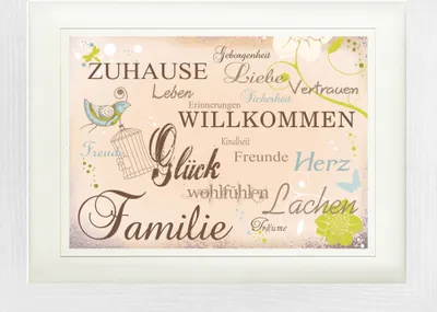 Produktbild von Inspiration Gerahmtes Bild Mit Edlem Passepartout | Wand-Bilder | Im Bilderrahmen - Willkommen Zuhause (30 x 40 cm)