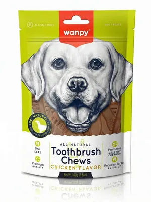 Produktbild von WANPY für Hunde - Zahnpflege-Kauartikel mit Hühnergeschmack, 100 g