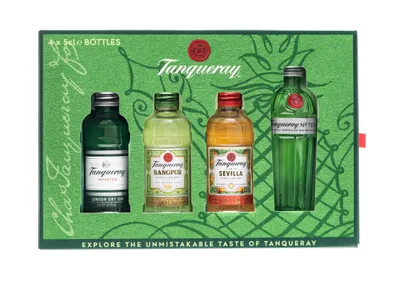 Produktbild von Tanqueray Exploration Pack mit London Dry Gin, No. Ten, Flor de Sevilla und Rangpur Gin (1 x 0.2 l)