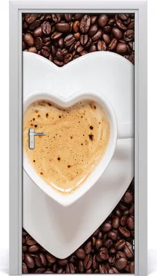 Produktbild von Tulup Türaufkleber 95x205 cm Dekorative Aufkleber Selbstklebend Wasserdichte Tapete Abnehmbar Schlafzimmer Wohnzimmer Wohnkultur - Kaffeetasse