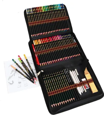 Produktbild von Profi Buntstifte Set 72-teilig in Tasche, Mal- und Zeichenstifte für Erwachsene und Kinder