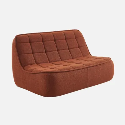 Produktbild von sweeek - 2-Sitzer Sofa mit strukturiertem Bouclé-Bezug - Terrakotta