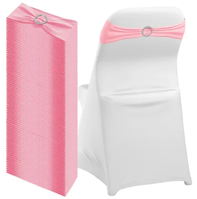 Produktbild von YARDIN 30 Stück Elastische Stuhlbänder mit Kristall-Schnalle, 14 x 34 cm, Stretch bis 50 cm, Stuhlschärpen aus Polyester für Hochzeit, Empfang, Bankett und Festdekoration, Rosa