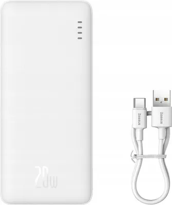 Image de Powerbank Baseus Airpow, 10000mAh, 20W, QC + PD, Blanc