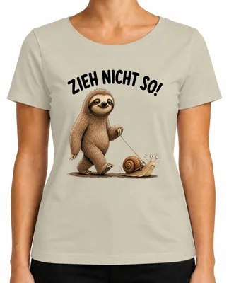 Zdjęcie produktu dla Śmieszny T-shirt damski z motywem leniwca, idealny na prezent urodzinowy. Motyw: leniwiec, natura. Rozmiar: 3XL