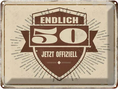 Produktbild von vianmo Blechschild 30x40 cm Retro Glückwunsch endlich 50 Spruch Zitat