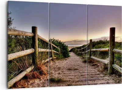 Produktbild von Bild auf Leinwand - Leinwandbild - Pfad Landschaft Himmel - 105x70cm - Wand Bild - Wanddeko - Leinwanddruck - Bilder - Kunstdruck - Wanddekoration - Leinwand bilder - Wandkunst - CE105x70-0143