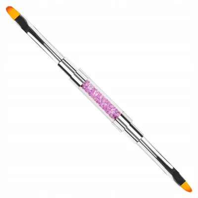 Image de Clavier Pinceau Gel Double Face Strass #4 #6 Violet