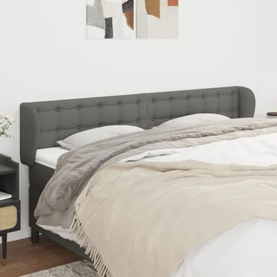 Produktbild von The Living Store Kopfteil mit Ohren Dunkelgrau 203x23x78/88 cm Stoff