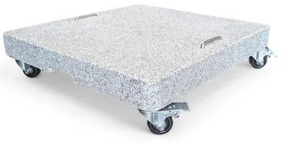 Produktbild von osoltus Granit Schirmständer 100 kg mit 4 Rollen für Ampelschirm mit Griffen