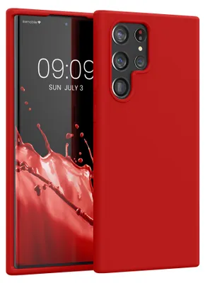 Produktbild von kwmobile Handyhülle für Samsung Galaxy S22 Ultra Hülle - Case Silikon - Kabelloses Laden - Schutzhülle Cover in Klassisch Rot