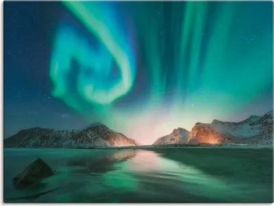 Produktbild von ARTland Leinwandbild Auroraborialis - Nördliches Polarlicht Größe: 60x45 cm