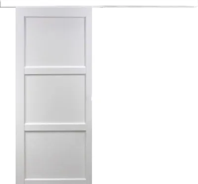 Immagine prodotto di Porta scorrevole Korya bianca a 3 ante H204 x L93 cm, binario in alluminio bianco Gd Menuserie